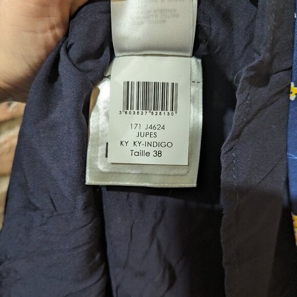 NWT - Kookai indigo floral skirt with belt sz 38EU/8US - Picture 9 of 10